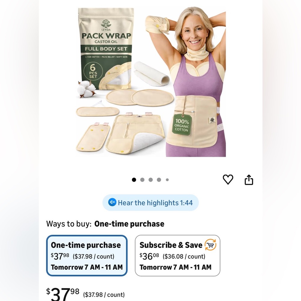 New - castor oil wraps